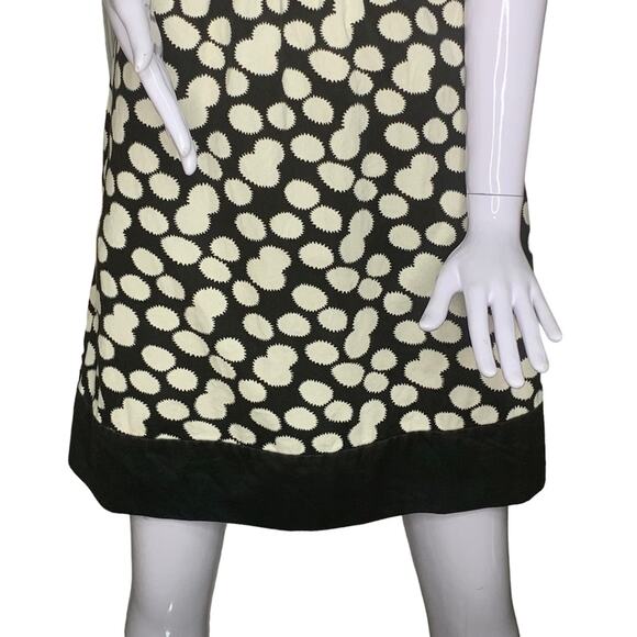 Anthropologie Leifnotes Dress Tan with Black Polka Dot Sleeveless Full L… - Picture 4 of 15